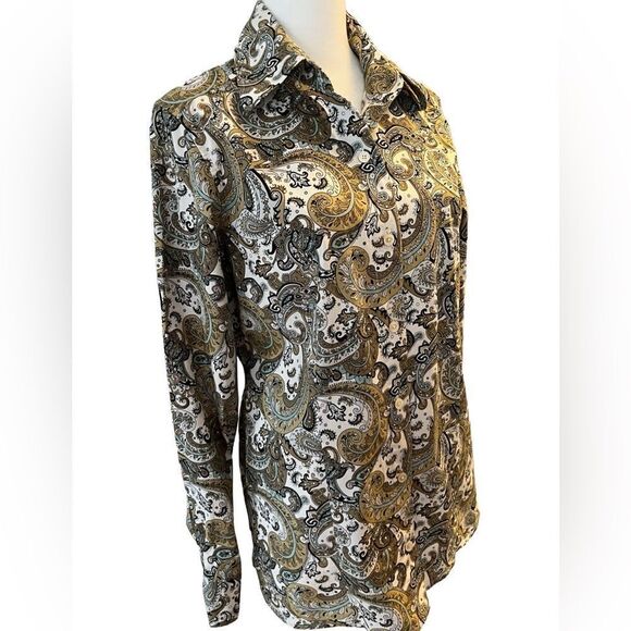Tommy Bahama button front paisley design shirt size 4 - Picture 6 of 7